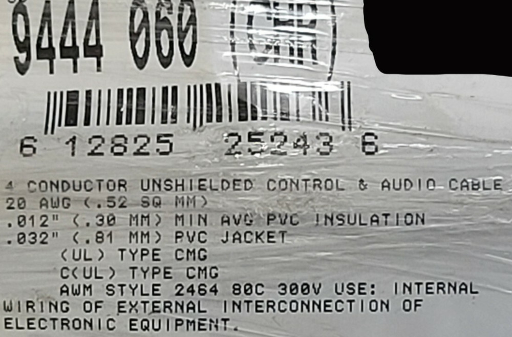 Belden 9444 20/4C Tinned Copper Audio/Control/Instrumentation Cable Gray /25ft