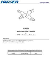 Harger XO4/04/0I Cable Crosslay Overlay Grounding Mold, Exothermic Cadweld