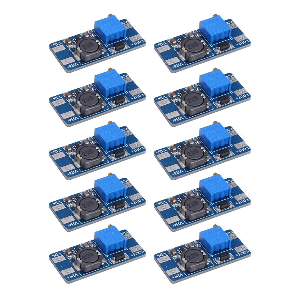 10Pcs 2A Max MT3608 Adjustable 3V/5V to 5V/9V/12V/24V DC-DC Step Up Power Module