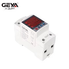 GEYA Over Current Surge Protector Over&Under voltage Kwh Power Meter 63A 220V