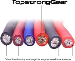 TOPSTRONGGEAR 0 Gauge 25ft Black and Red 0 Gauge, &