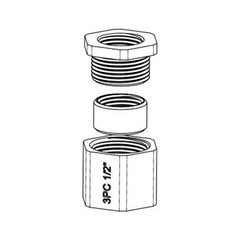 Garvin 3PC50, Rigid/IMC 3-Piece Coupling, 1 pc