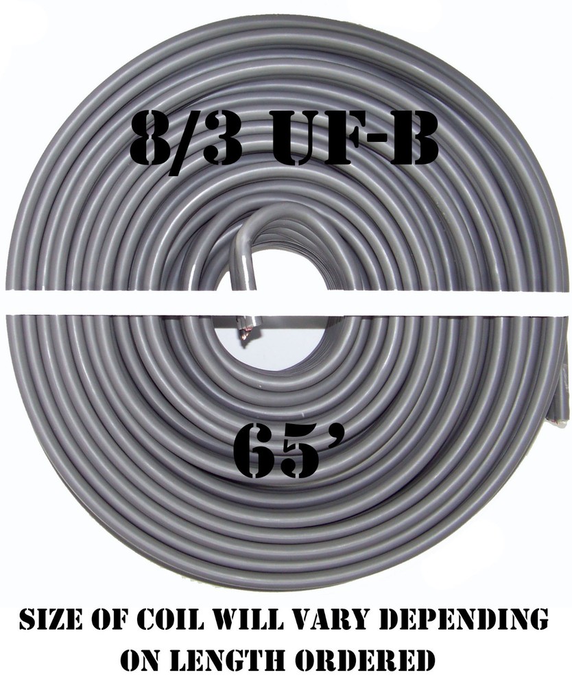 8/3 UF-B x 65′ Southwire Underground Feeder Cable