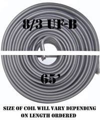 8/3 UF-B x 65′ Southwire Underground Feeder Cable