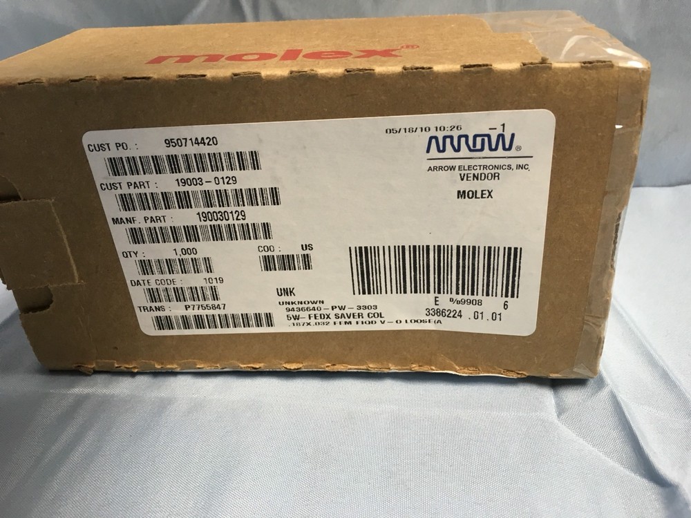 1000 Molex 190030129 InsulKrimp Quick Disconnect, Female 22-18 AWG Red .0187