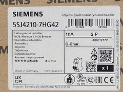 Siemens 5SJ4210-7HG42 MCB Miniature Circuit Breaker 10A 480Y/277V 2P – NEW Su…