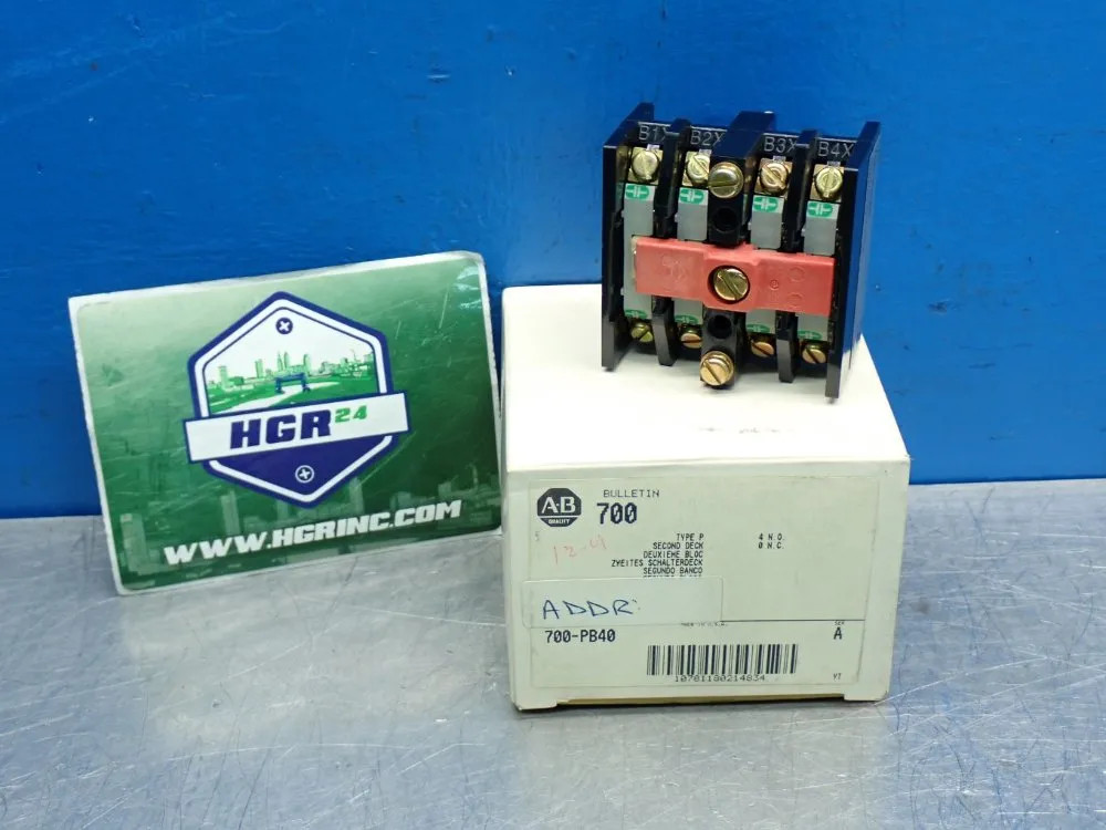 ALLEN BRADLEY 700-PB40 AUXILIARY CONTACT ADDER DECK 08250100015