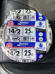 Lot Of 2 Southwire 25′ 14/2 with ground Romex brand SIMpull residential indoo…