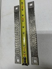Flat Braided Tinned Copper Jumper Grounding Strap 10”x 1” X 3/8” Square Hole