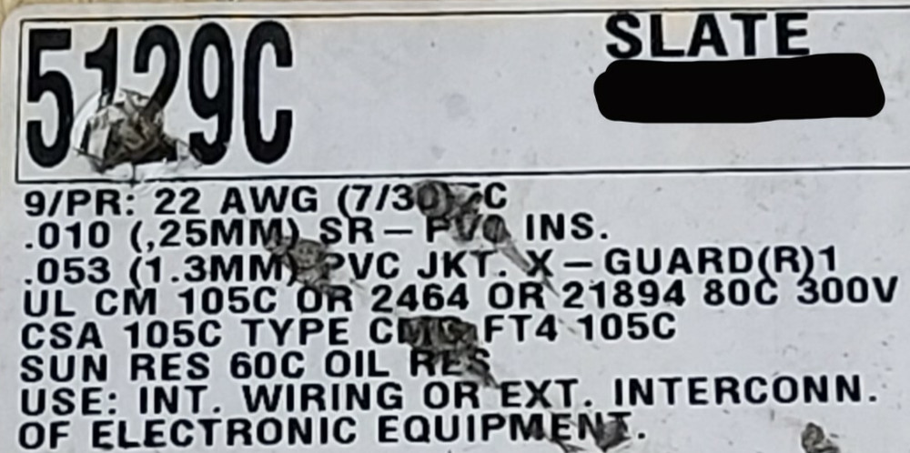 Alpha Wire 5129C 22/9P Supra-Shielded Twisted Pairs XtraGUARD Control Cable /5ft