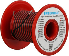 24 Gauge Silicone Wire Spool Red and Black 50Ft Each 2 Wires 24 AWG Stranded
