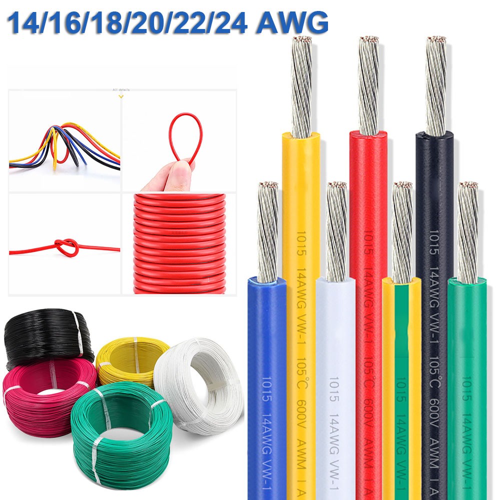 14/16/18/20/22/24AWG PVC Flexible Electronic Wire Cable Tinned Copper Stranded