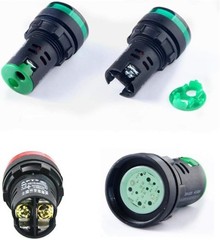 LED Indicator Light Green Yellow Red Blue White AC DC AD16 22D/S Mounting Hole