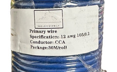 Electrical Primary Wire Spool 12 AWG 105/0.2 CCA Conductor 30M Roll Copper BLUE