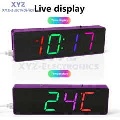 DIY Electronic Clock Kit LED Digital RGB Clock Time Temperature Date Display 5V