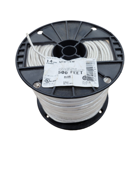 MTW14WHITE, SOUTHWIRE, MTW 14 AWG STRANDED, WHITE, Lot of 500