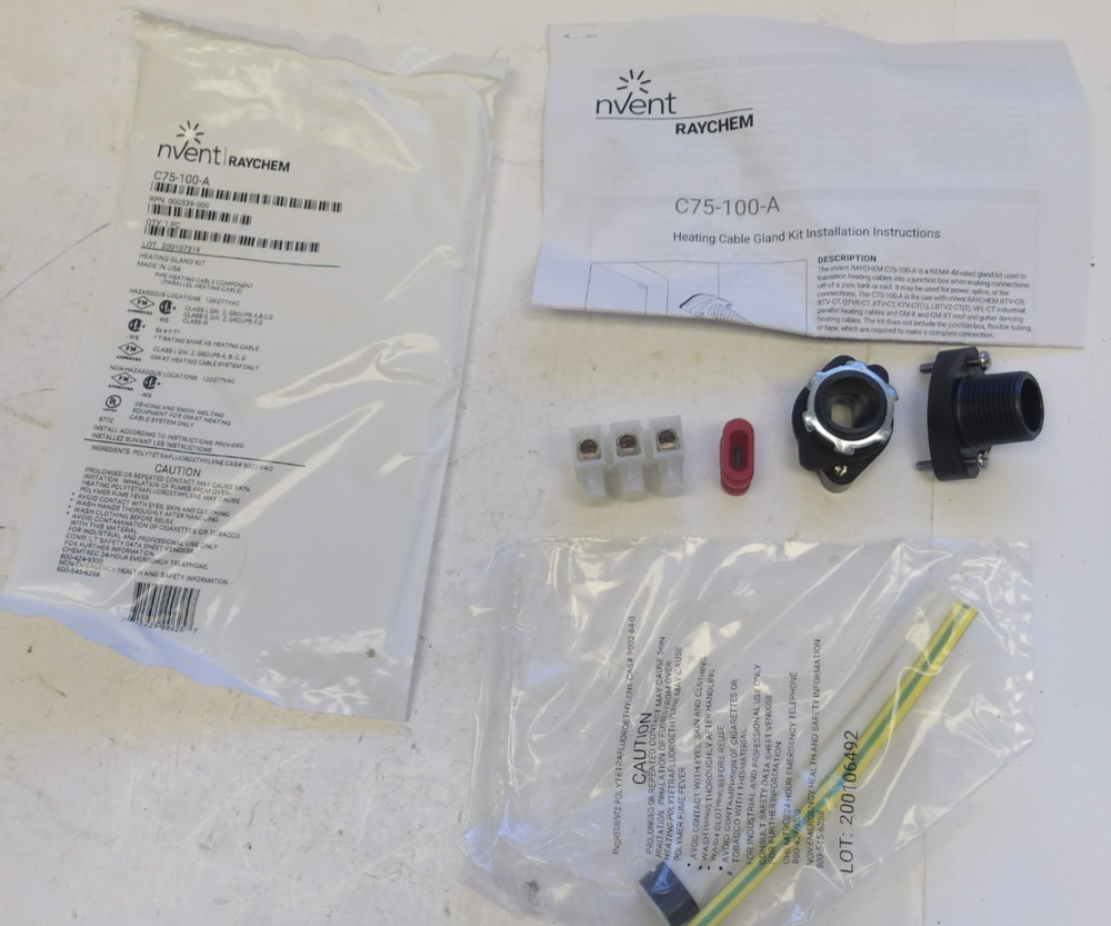 RAYCHEM P/N: C75-100-A HEATING CABLE GLAND KIT NEMA 4X COLD APPLIED BRAND NEW