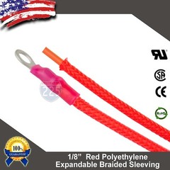 20 FT 1/8″ Red Expandable Wire Cable Sleeving Sheathing Braided Loom Tubing US