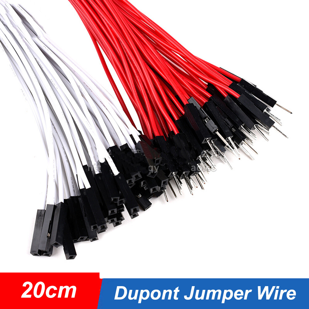 1P Dupont Male Female 20cm Jumper Wire Connectors Leads Black White Blue Green