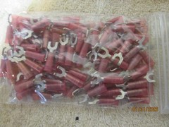 2000 Lot Red Insulated Flanged SPADE Terminal Connectors #22-18 Wire #6 USA