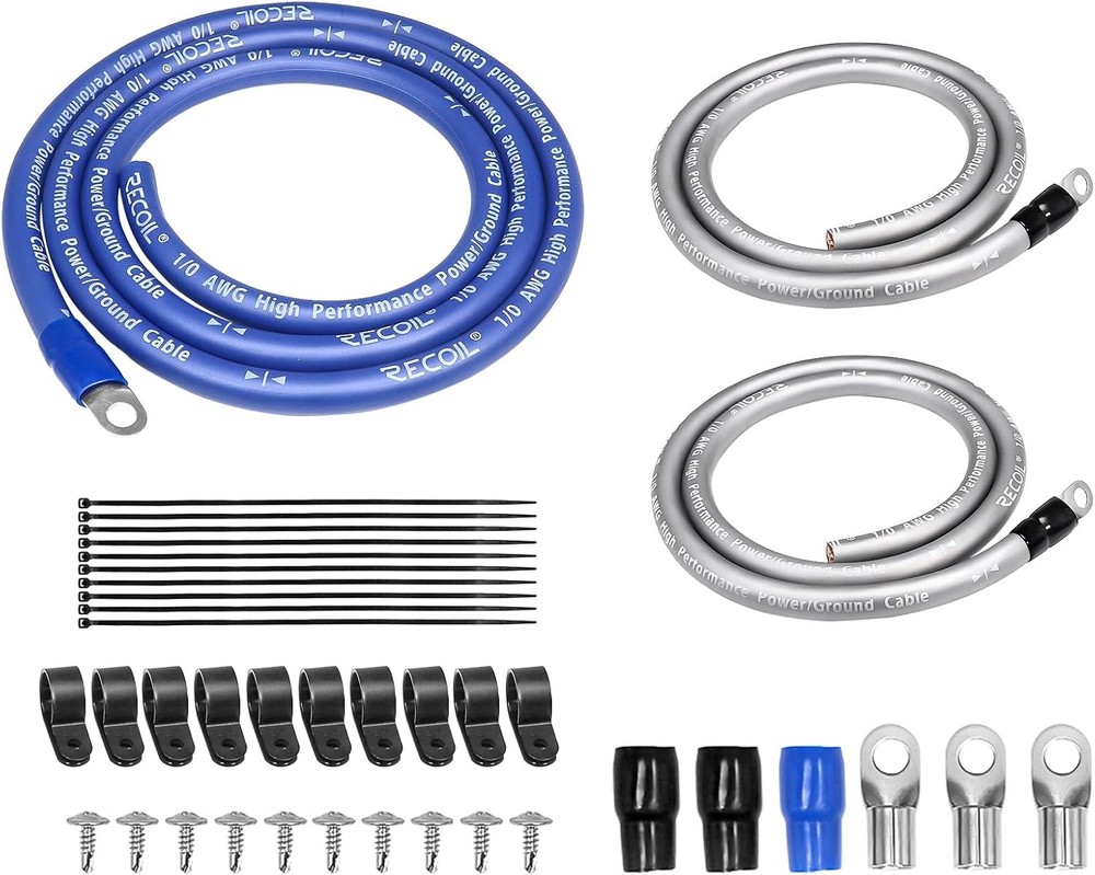 Recoil RBG3 True Spec 1/0 Gauge Wire Big 3 Amp Wiring Upgrade Kits for Car…
