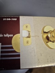 Mountain Security Interior Locking Polished Brass Tulip Door Knob 3130-105 NIB
