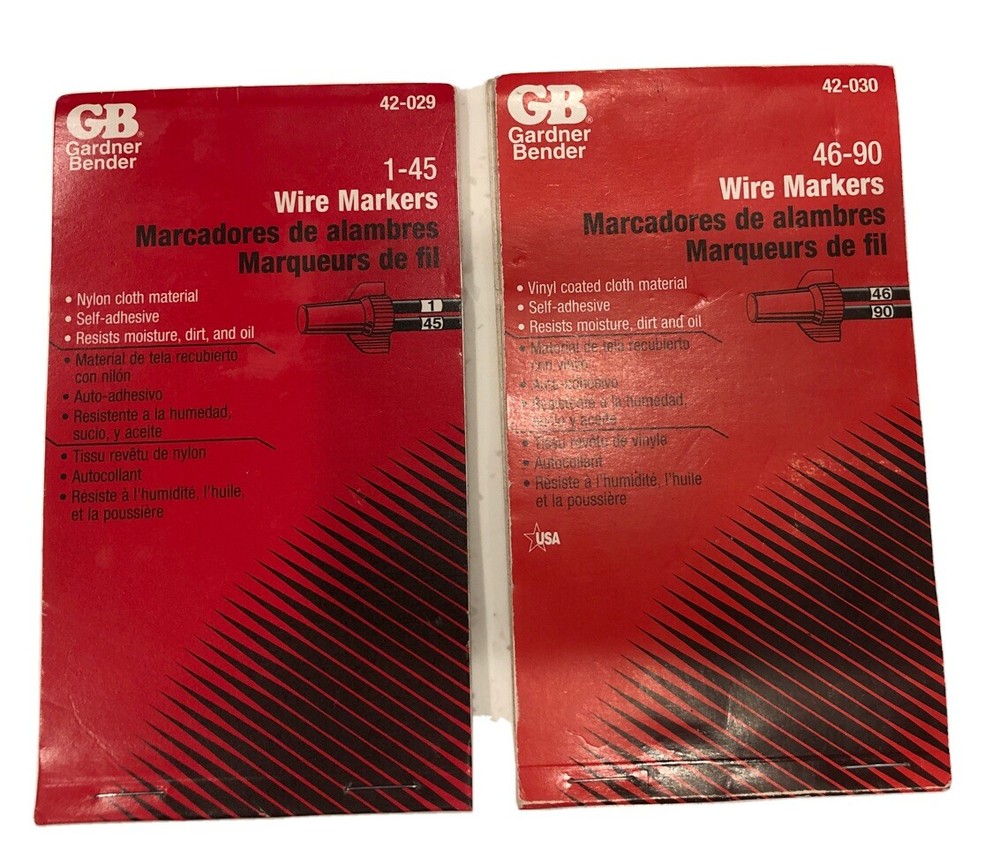 [Lot of 2] Gardner Bender GB Nylon Cloth Wire Markets 1-45 and 46-90/42-029 and