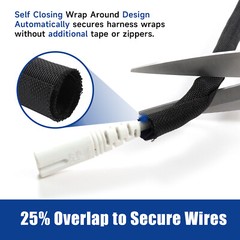 Split Wire Loom Braided Cable Sleeve Wires Harness Wrap Sleeving Protective Lot