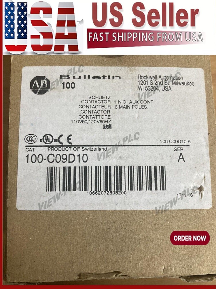 ALLEN-BRADLEY 100-C09D10 IEC CONTACTOR 9 AMP 120VAC NEW IN BOX