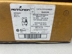 20x Lot PennUnion Mechanical Lugs 1-Wire 1-Hole S-4/0-250 1/0Sol 250MCM
