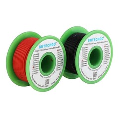 24AWG Silicone Wire 100ft Red Black Flexible Tinned Copper Cable 600V