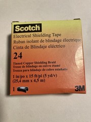 3M Scotch 24 Electrical Shielding Tape 1 Inch, 15 Feet, Tinned Copper Wire Braid
