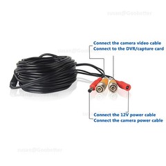 BNC DC POWER VIDEO SECURITY CCTV CAMERA DVR EXTENSION CABLE DATA LEAD WIRE 1-50m