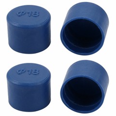 4pcs end cap bolt thread protection pipe cover PE 18mm interior Dmr. Blue-