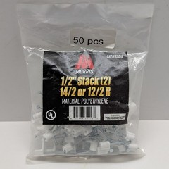 35016 – 1/2″ Plastic Stacking Staples for (2) 14/2 & 12/2 – Pack of 50