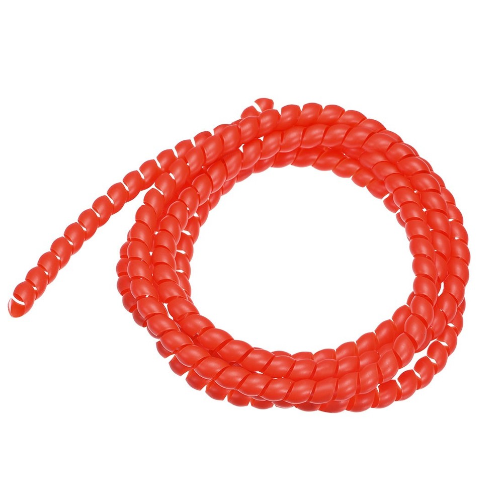 Flexible Spiral Tube Wrap Cable Management Sleeve 12mmx14mm 2 Meters Length Red