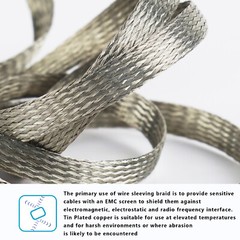 EMI RFI ESD Shielding Wire Sheathing Cable Sleeve Metal Mesh 19’&50′ Length Lot