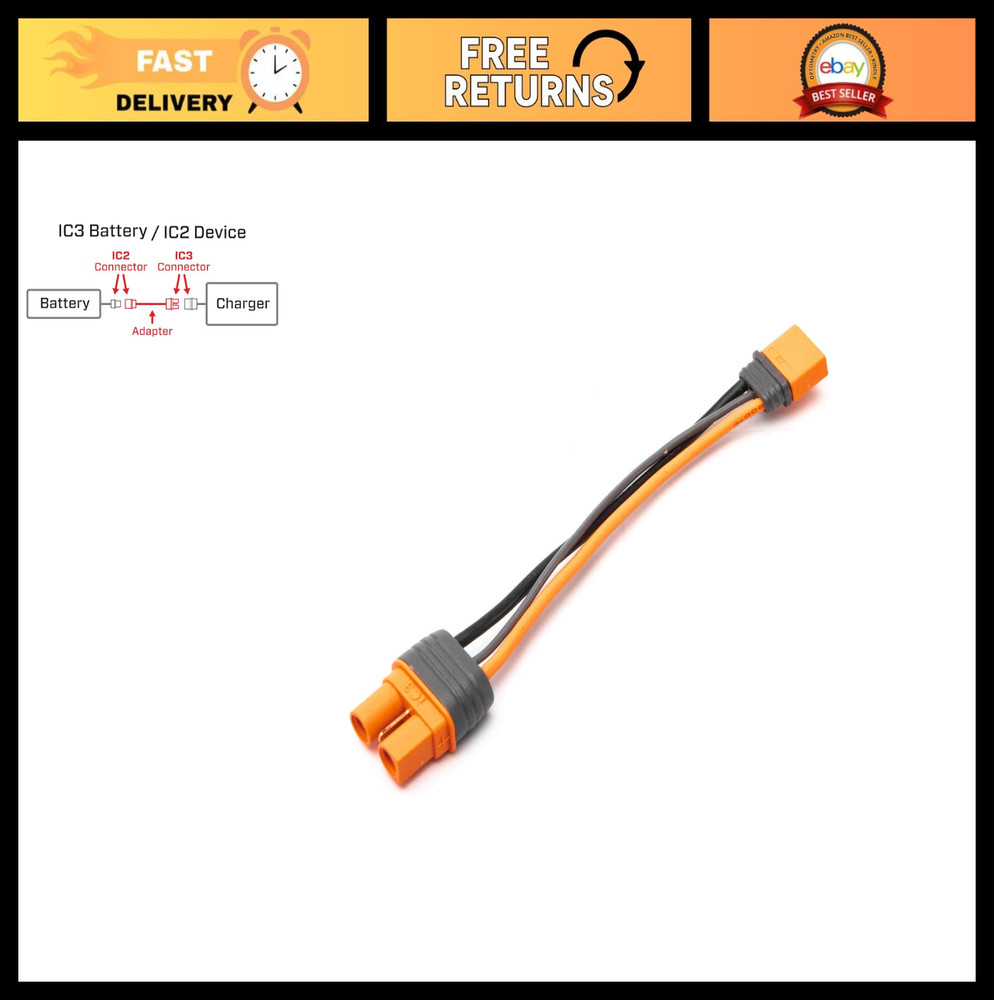 6″ IC3 to IC2 Battery Adapter, 1 Count – High-Performance Connector for RC Devic