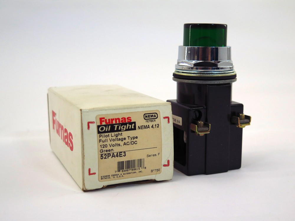 Furnas 52PA4E3 Oil Tight Green Pilot Light 120 Volts AC/DC