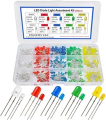 300pcs 3mm 5mm LED Diode Assortment Kit White Red Blue Green Yellow Light