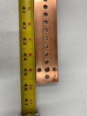 Untapped Horizontal Solid Copper Busbar 45-3/4″x 1-1/2″ x 1/8″ 91 Holes