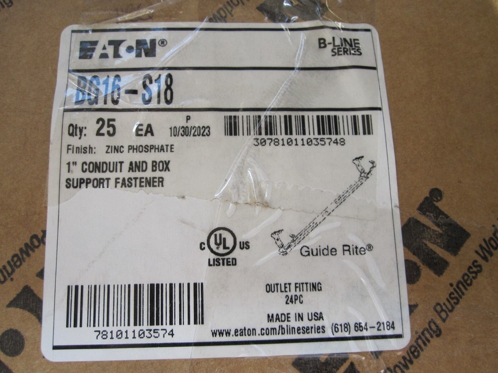 (25) Eaton B-LINE BG16-S18 1″ Conduit and Box Support Fastener