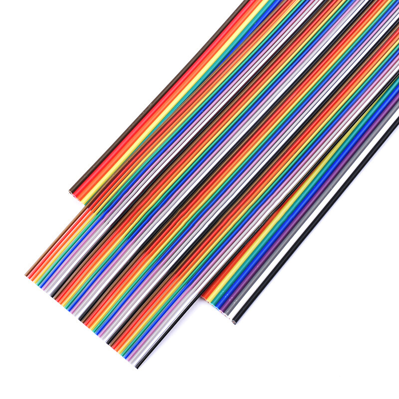 40P Dupont Wire Rainbow Cable Line Soldered Flat Flexible 7 12 16 28 Ways
