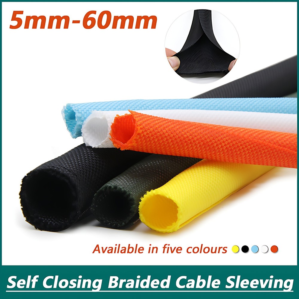 Self Closing Braided Cable Sleeving Color 5mm-60mm Wire Harness, Auto, Sheathing