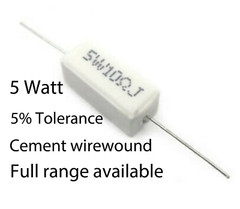 ‌5W Cement Power Resistors ±5% 0.05Ω-100KΩ Horizontal High Stability‌