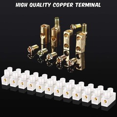 White Terminal Blocks 12 Position Terminal Strip Dual Row Screw Terminals