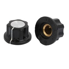 12 Pcs Black 6mm Shaft Insert Dia Potentiometer Control Rotary Knobs Caps