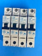 General Electric V-Line C2, C10, C15, C30 Circuit Breaker [Lot of 4]