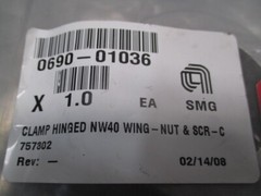 AMAT 0690-01036 CLAMP HINGED NW40 WING-NUT & SCR- CLOSURE AL, 21022-SMF, 104743