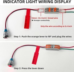 5Pcs 12V 24V 110V AC DC 8mm 5/16 Inch Metal LED Indicator Light Size: 8mm（12V）
